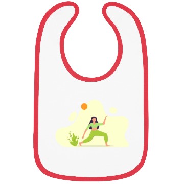 Discover Woman Yoga Exercise Health Illustration Bibs