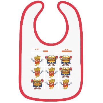 Discover Tic Tac Toe French Fries Chips vs. Burger Bibs