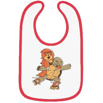 Discover Sloth and turtle roller skating Bibs