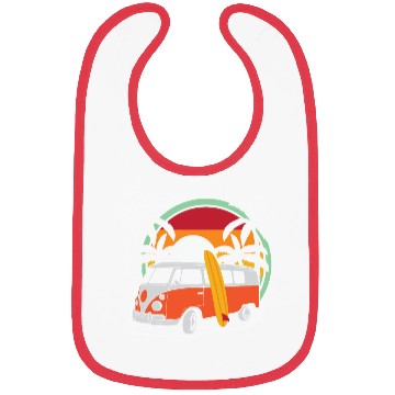 Discover Summer Surfer Beach Hippie Van Surfboard Bibs