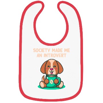 Discover Handcrafted by Society Introvert Sayings Antisocia Bibs