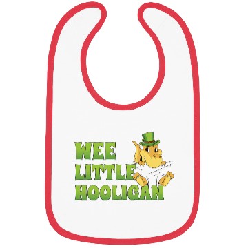 Discover Wee Little Hooligan t-rex Dinosaur St Patrick Day Bibs