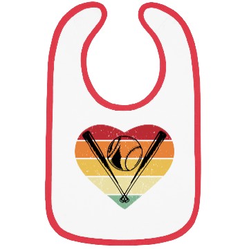 Discover Sunset Retro Vintage Baseball Heart Bibs