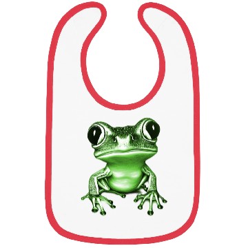 Discover cute tree frog green Bibs