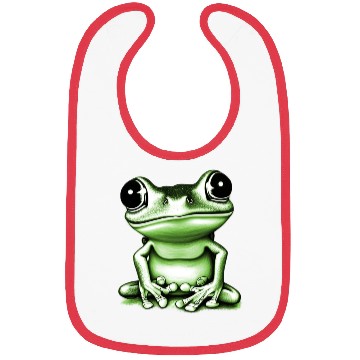 Discover happy tree frog green Bibs