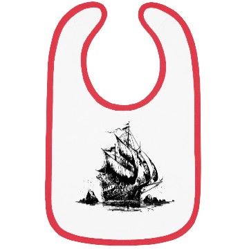 Discover Sailing Ship With Sails For Sailors And Captains Bibs