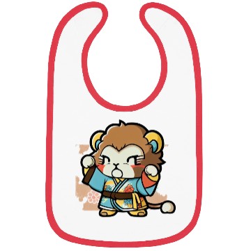 Discover lion in kimono Bibs