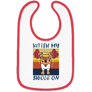 Discover Kitten My Swole On Funny Gym Cat Meme Bibs