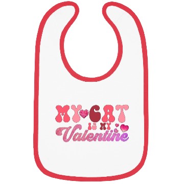 Discover my cat is my valentine Sublimation Bibs