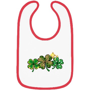 Discover Happy Patricks Day With Leaf Green And Leopard Bibs