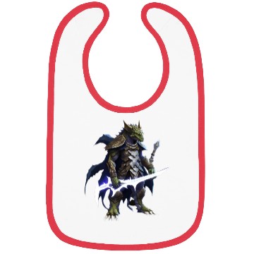 Discover dragon holding a mystical sword Bibs