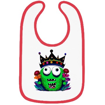 Discover Monster Royalty A Green Beast with a Crown Bibs