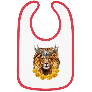 Discover lion with rose Bibs