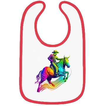 Discover bull cowboy rainbow 2 Bibs