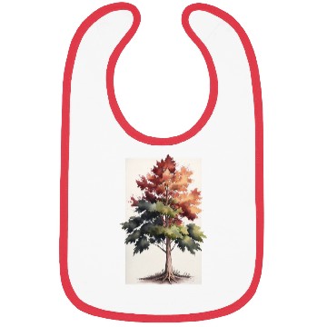 Discover Serene Watercolor Maple Tree Art Bibs