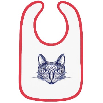 Discover Gothic black and white abstract cat Bibs