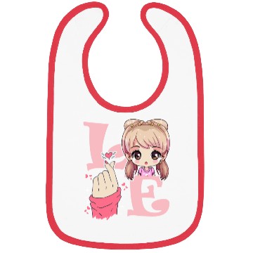 Discover Love Saranghae Finger Heart Korean Anime Chibi Kpo Bibs