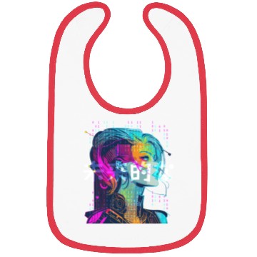 Discover Binary Cyberpop Girl Japanese Futurism Aesthetic Bibs