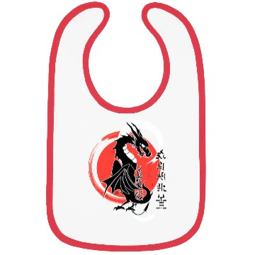 Discover Black dragon, red moon Bibs