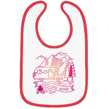 Discover Explore More Pink Camper Van Nature Adventure Bibs