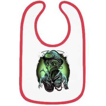 Discover Alien Nurse Stethoscope Syringe UFO Bibs