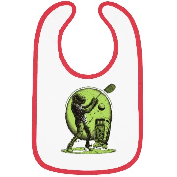 Discover Alien Playing Golf Golfer UFO Extraterrestrial Bibs
