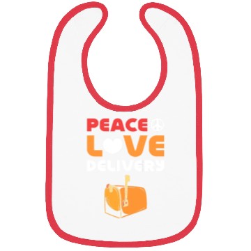 Discover Peace Love Deliver Postal Worker Mailman Postman Bibs