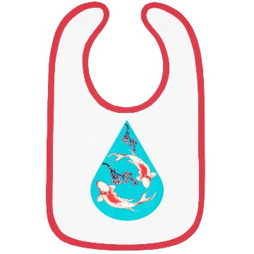 Discover Serenity Koi Fish Raindrop Cheri Blossom Zen Bibs