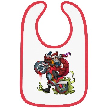 Discover Zombie Biker Santa Motorcycle Christmas Bibs