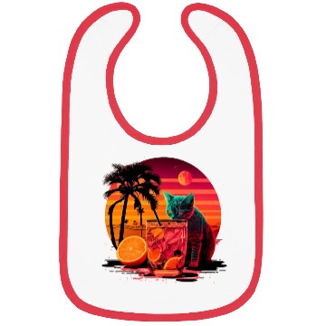 Discover Funny Cat Drinking Cocktail Cat Lover Bibs