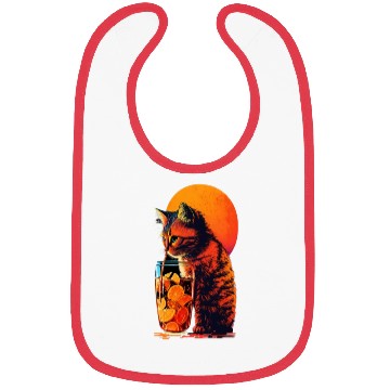 Discover Funny Cat Drinking Cocktail Cat Lover Bibs