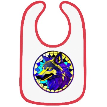 Discover Moonlit Majesty The Art of Stained Glass Wolves Bibs