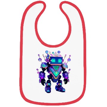 Discover Gemstone Guardian Robot Made of Sparkling Crystals Bibs