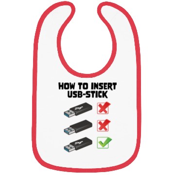 Discover How To Insert USB Stick Funny Programmer Meme Bibs