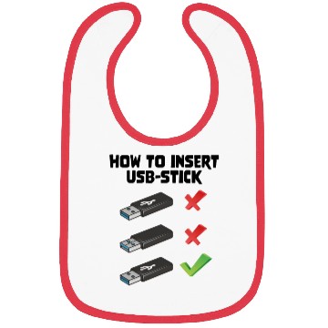 Discover How To Insert USB Stick Funny Programmer Meme Bibs