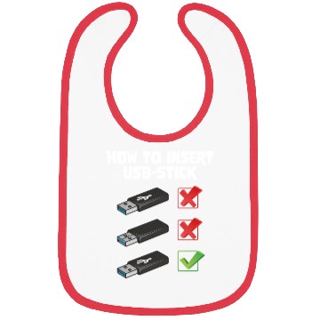 Discover How To Insert USB Stick Funny Programmer Meme Bibs