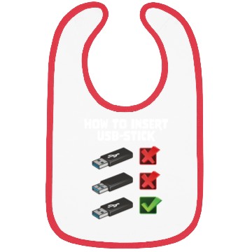 Discover How To Insert USB Stick Funny Programmer Meme Bibs