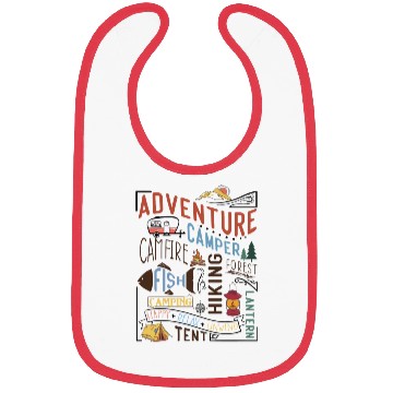 Discover Campfire Hiking Unwind Camping Relax forest fish Bibs