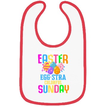 Discover Easter Colorful Egg Dye Rabbit Egg Hunt Bibs