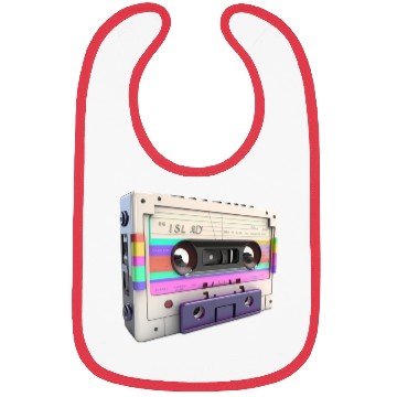 Discover 80s Music Cassette Tape : 3D, Neon, 80s songs Bibs