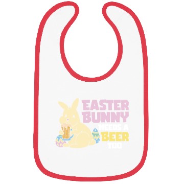 Discover Easter Bunnies Beer Drinking Holiday Rabbit Bibs
