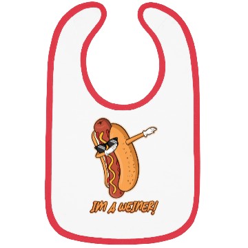 Discover I'm a weiner Funny Dabbing Dance Hotdog Lover Pun Bibs