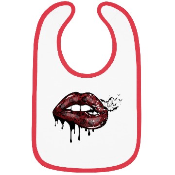 Discover Gothic Red Lips Bibs