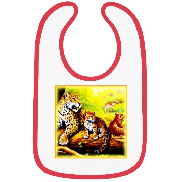 Discover Jaguar Mom and Cubs Relaxing in Jungle. Buy Now Bibs