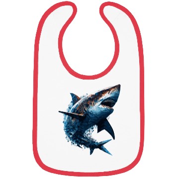 Discover Geometric Shark Head Abstract Polygonal Wild Anima Bibs