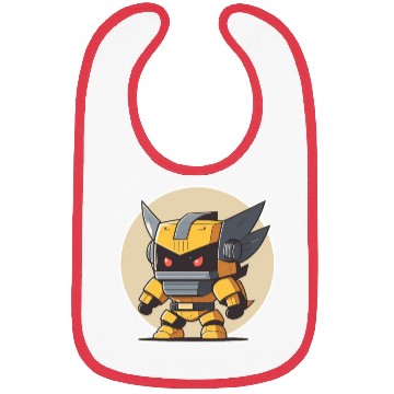 Discover Ninja warrior mech robot kawaii illustration Bibs