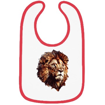 Discover Geometric Lion Head Abstract Polygonal Wild Animal Bibs