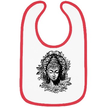 Discover Meditating Buddha Enlightenment Portrait Bibs
