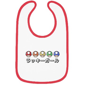 Discover Lucky Girl Energy Japanese - Video Game Mushrooms Bibs