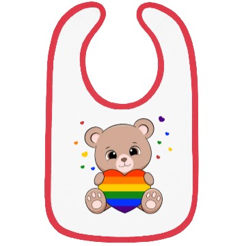 Discover Pride with cute litte lear with heart Bibs